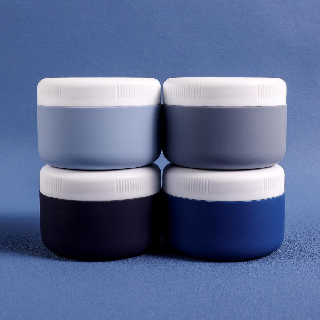 Travel 4 Pack 2oz Silicone Cream Jars - Leakproof TSA Containers