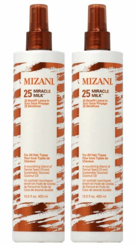 Mizani Miracle Milk 25 Leave-In Hair Treatment Pack of 2 - Lightweight, Moisturizing & Heat Protectant