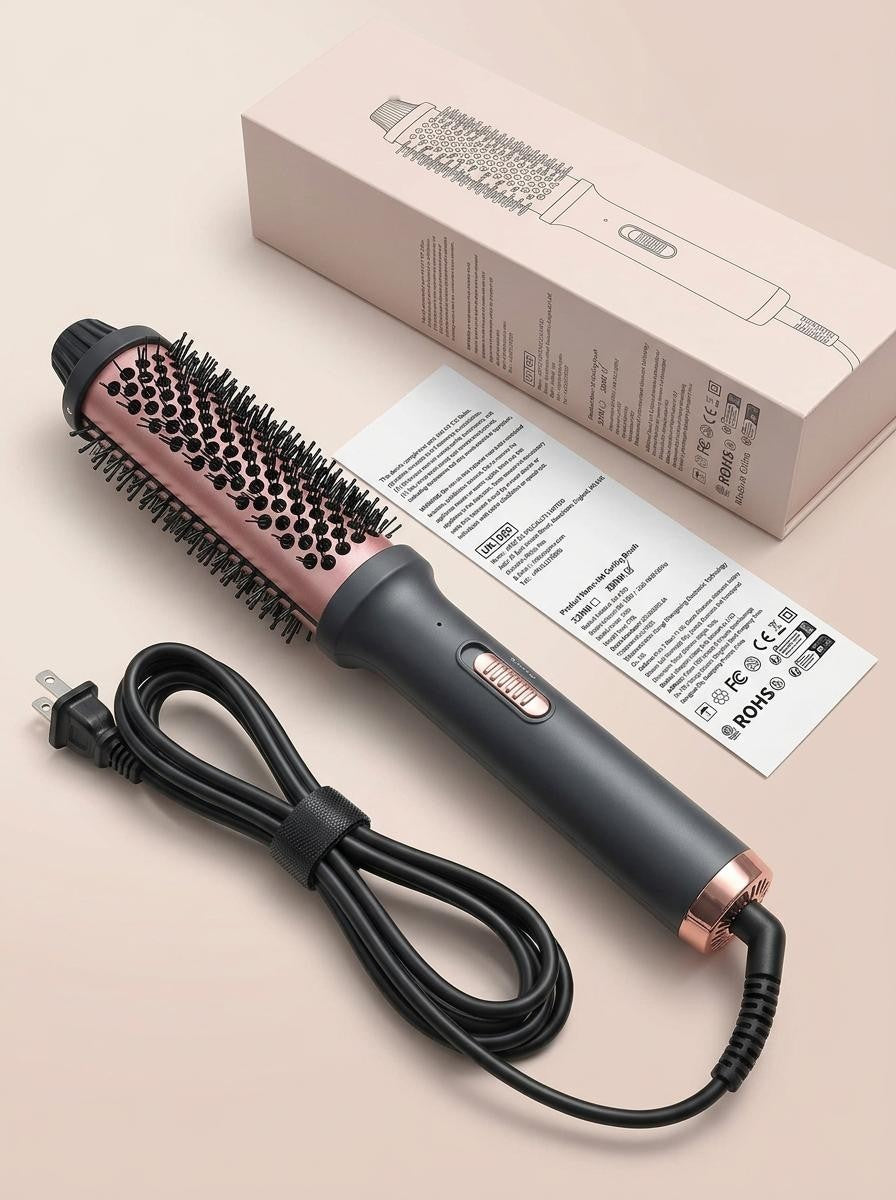 3-in-1 Hot Air Brush 38mm Curling & Volumizer Styling Comb