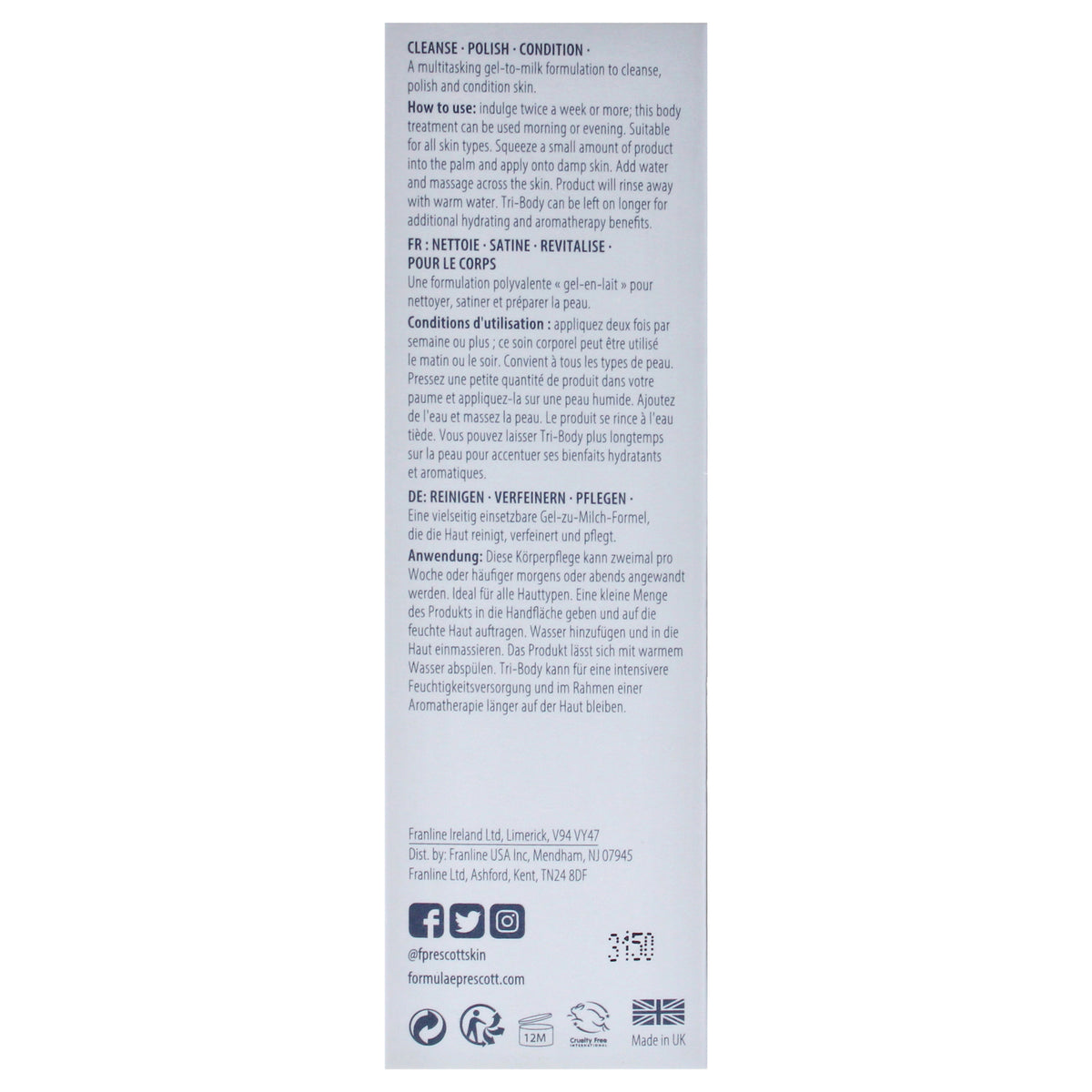 Unisex Tri Body Treatment Gel - Exfoliating Moisturizer with Seaweed & Mango