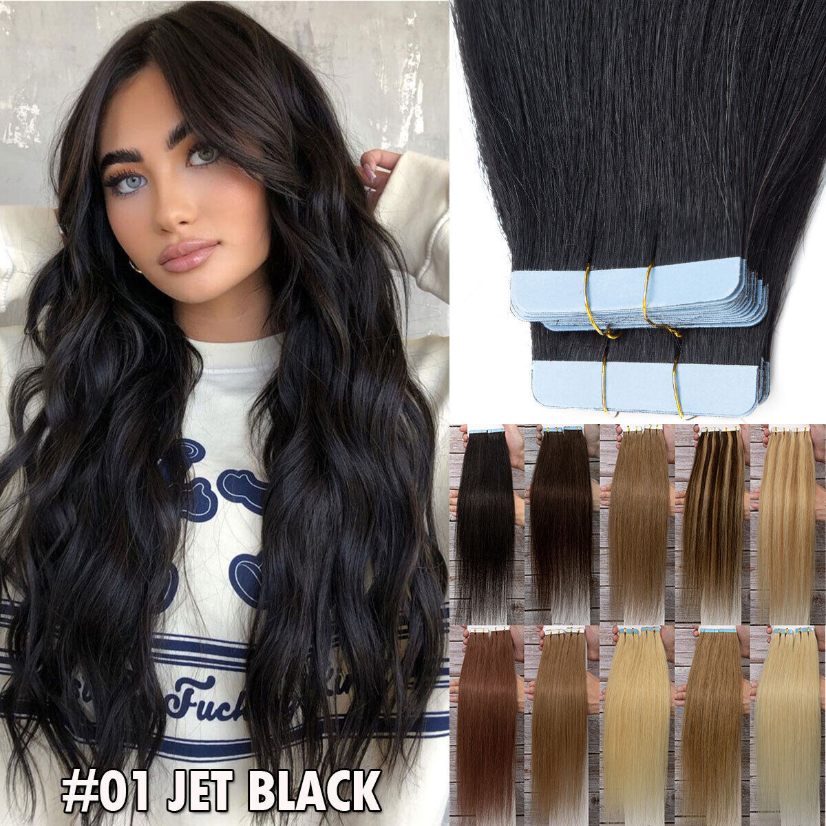 Ombré Tape-In Hair Extensions - 100% Remy Human Hair Full Head