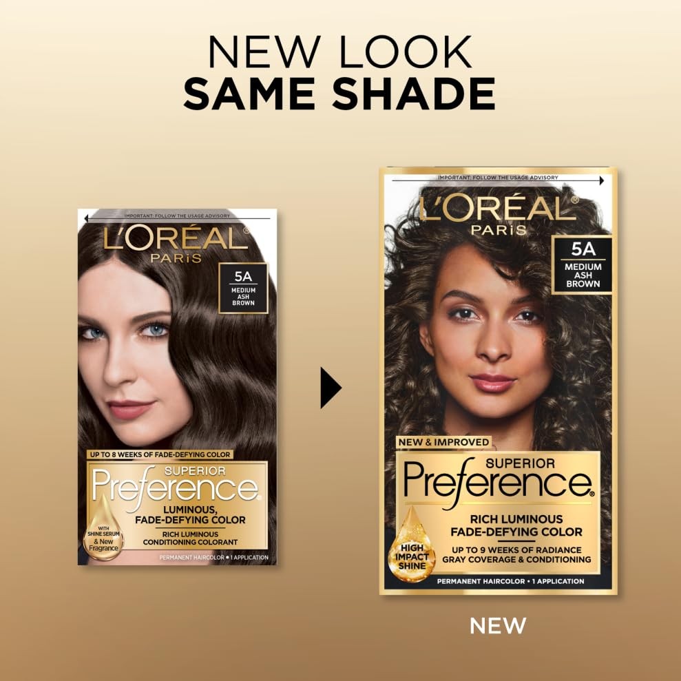 L'Oreal Superior Preference Hair Color 5A Medium Ash Brown 2-Pack