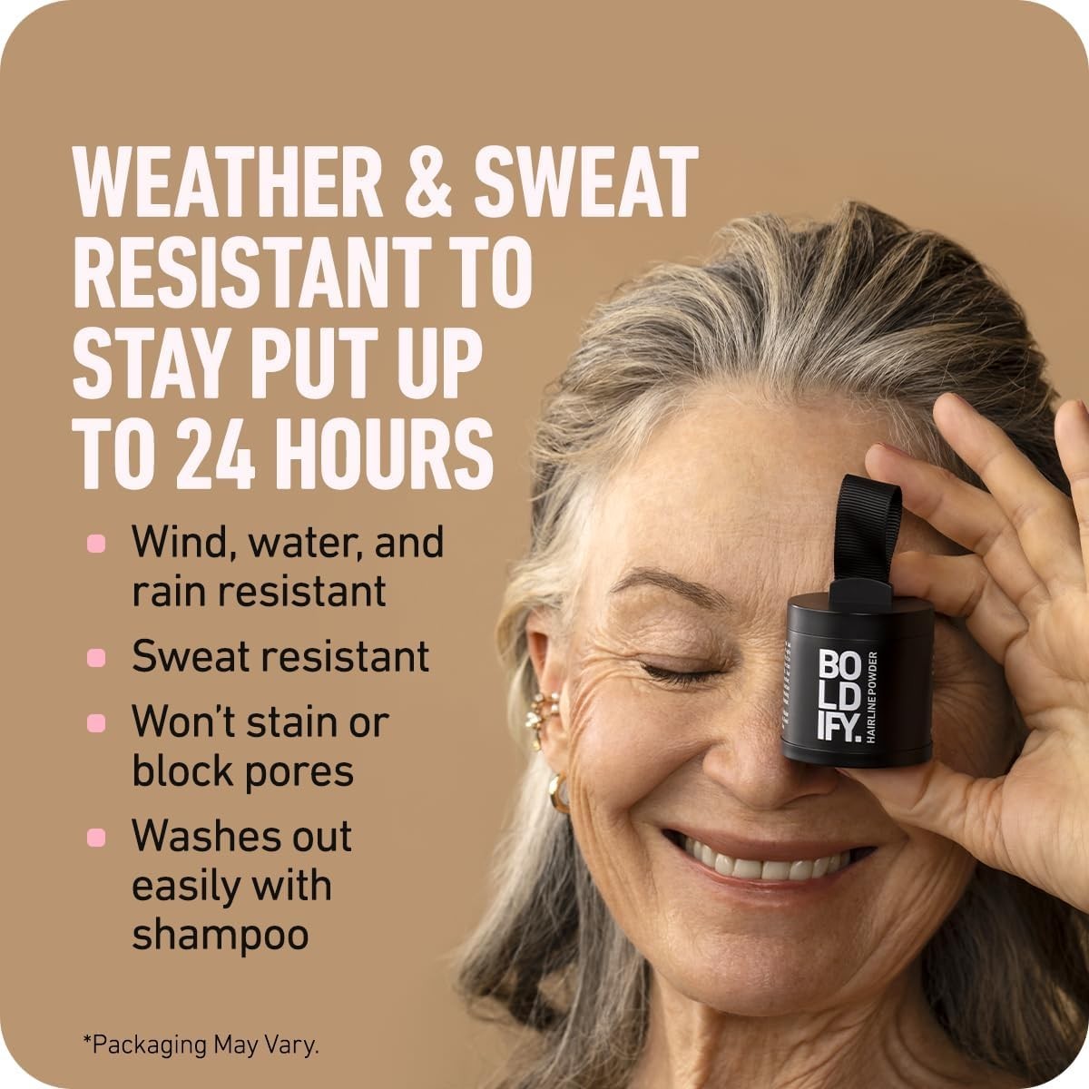 Water-Resistant Hairline Powder Root Touch-Up in Medium Brown - Mess-Free & Instant Coverage