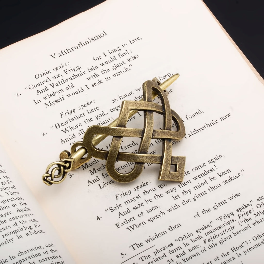 Gold Celtic Love Knot Hair Pin - Viking Style Hair Accessory