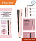 Ceramic Flat Iron for Hair - 1-Pass Frizz-Reducing Hair Straightener