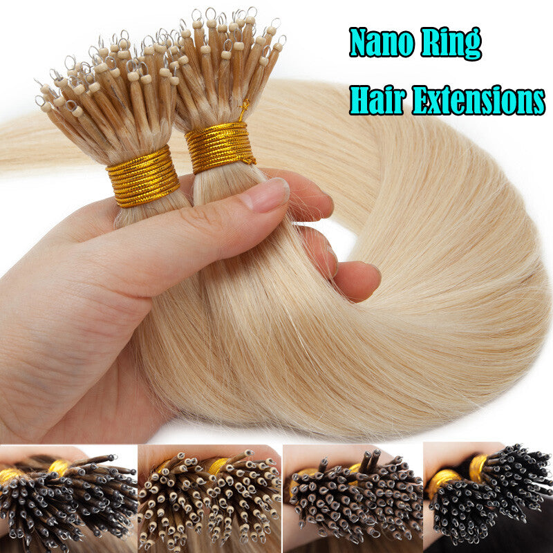 Balayage Nano Ring Hair Extensions - 100% Human Remy Beads Micro Loop