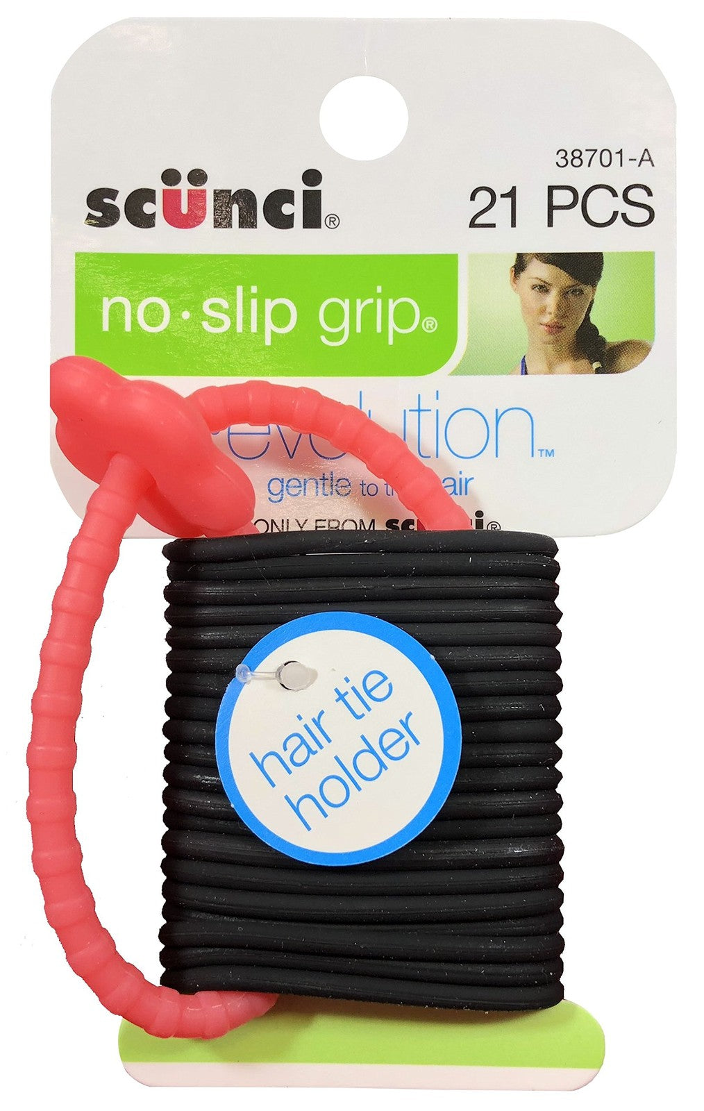 No-Slip Grip Hair Ties with Holder - 21 Pieces Ponytail Elastics