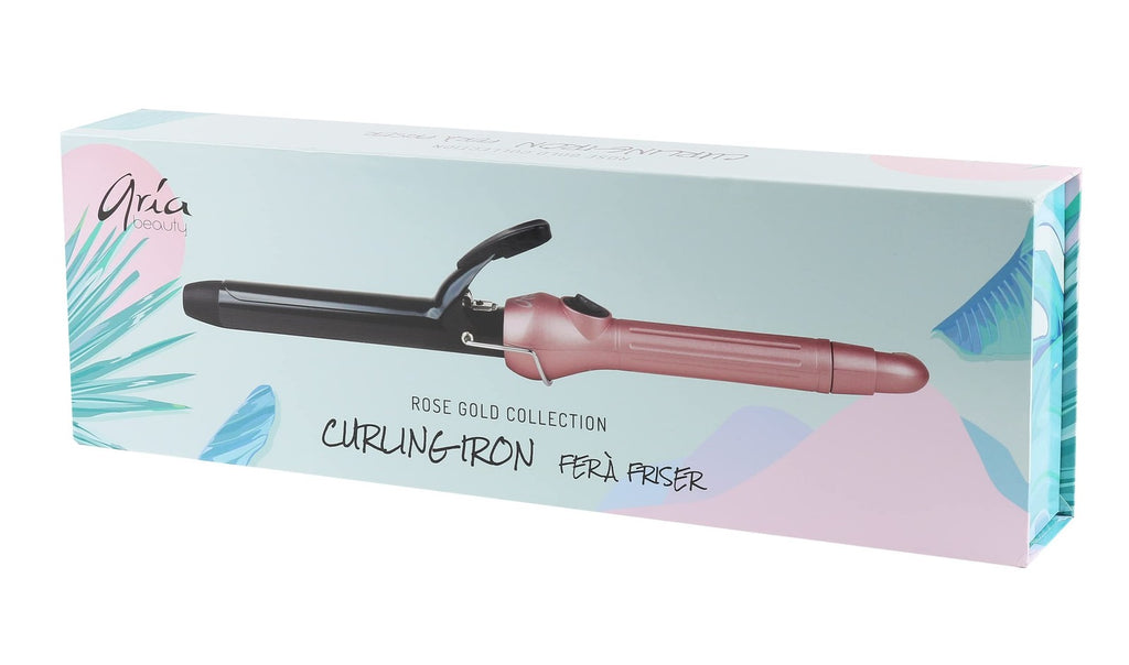 Salon-Quality Ionic Curling Iron for Frizz-Free Shine - Rose Gold, 1.5 lb