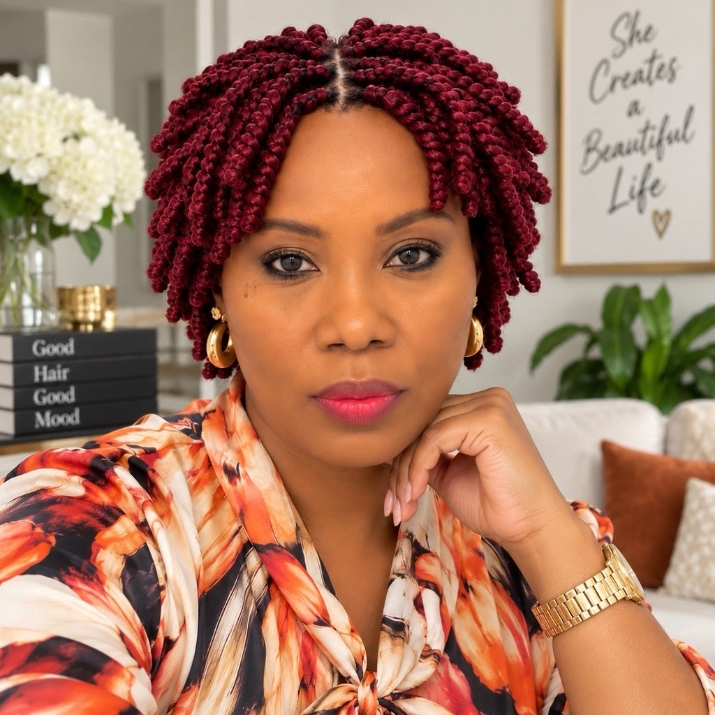Short Spring Twist Braided Wig for Black Women - Natural Look, Protective Style