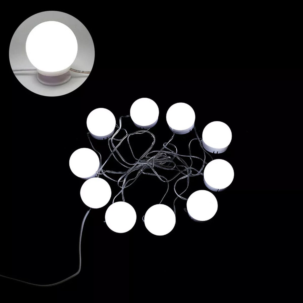 Dimmable LED Vanity Mirror Lights Kit with 10 Bulbs and Adjustable Brightness