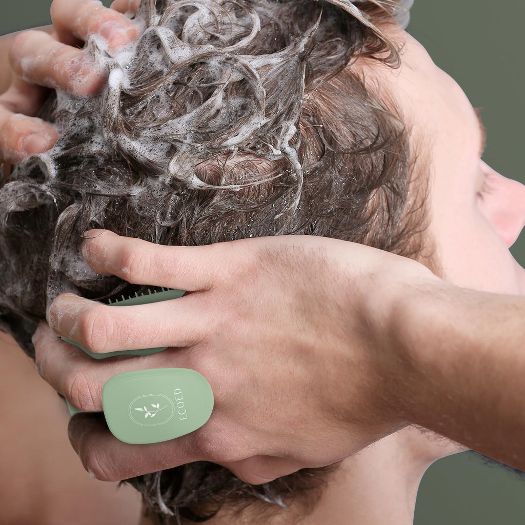 Scalp Massager Shampoo Brush for Dandruff & Hair Care - Green