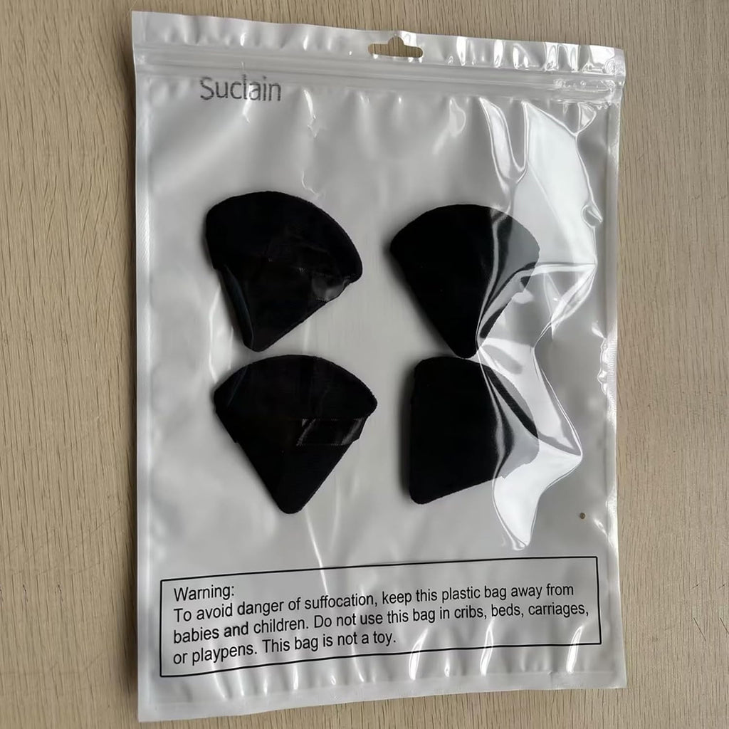 48 Pcs Triangle Velour Makeup Powder Puffs - Black