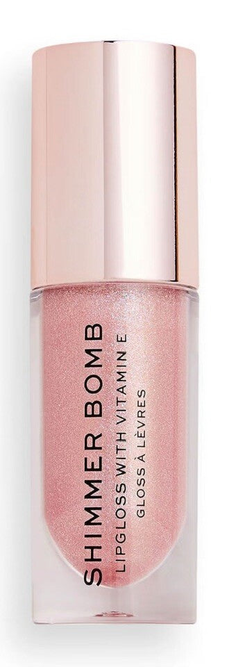 Plumping Lip Gloss - Shimmer Bomb by Makeup Revolution, Glimmer Nude, 0.17oz