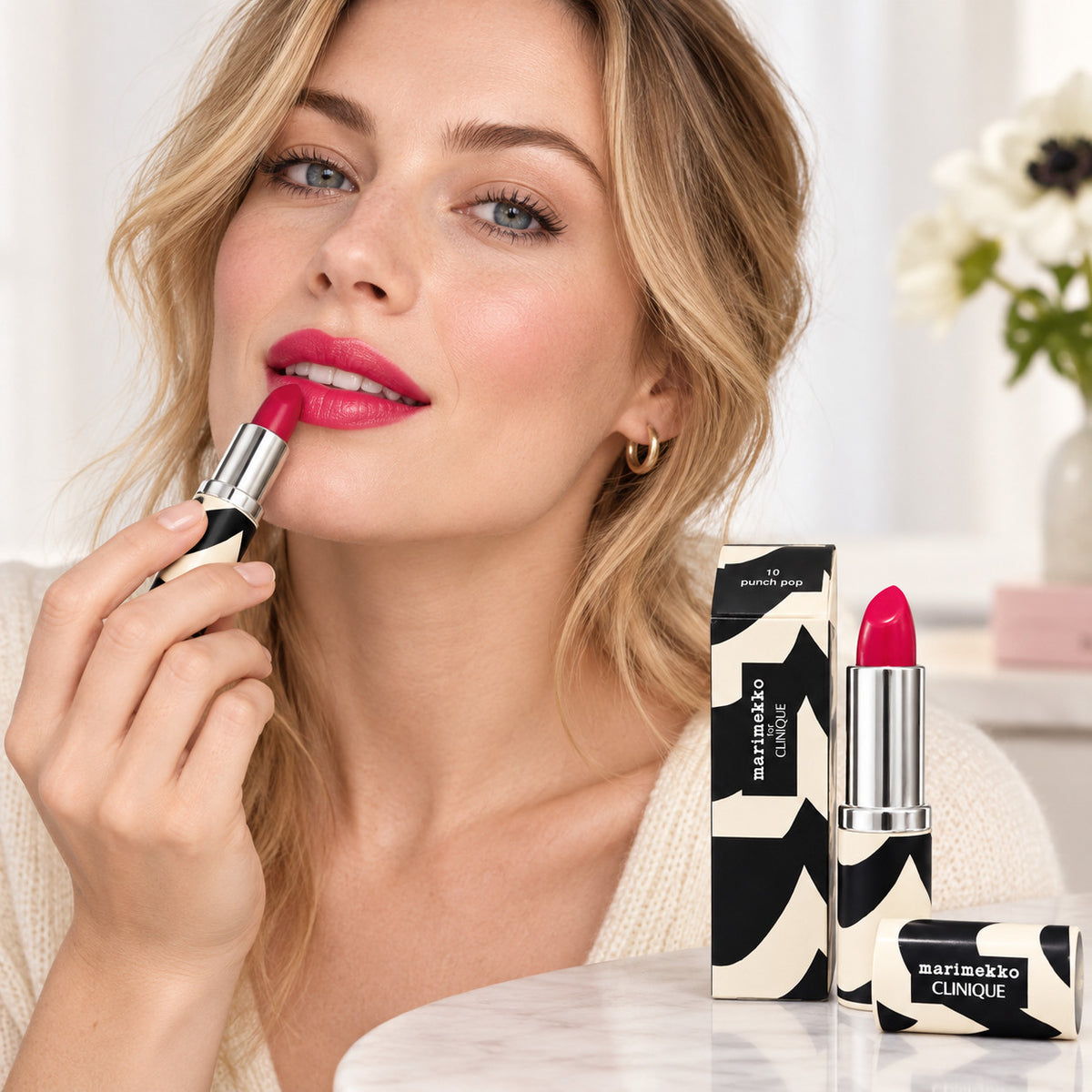 Lipstick with Primer - Clinique Pop Lip Color 10 Punch Pop 0.13 oz