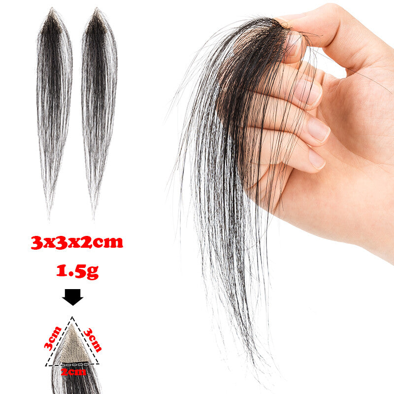 100% Remy Human Hair Mini Hairpieces for Men Temple Hairline Replacement