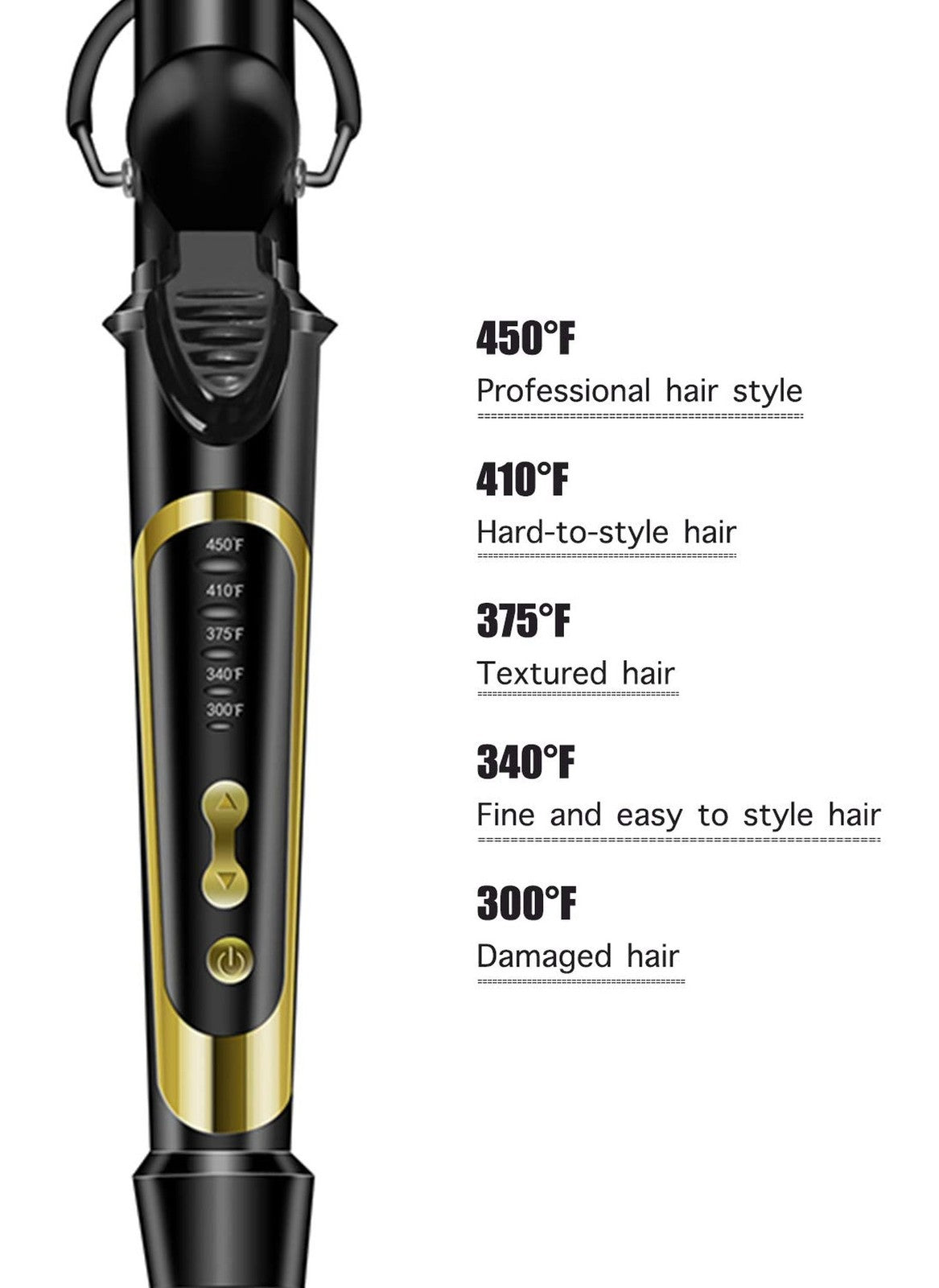 Extra Long 1 Inch Ceramic Tourmaline Curling Iron for Long Hair - Professional Styling Tool
