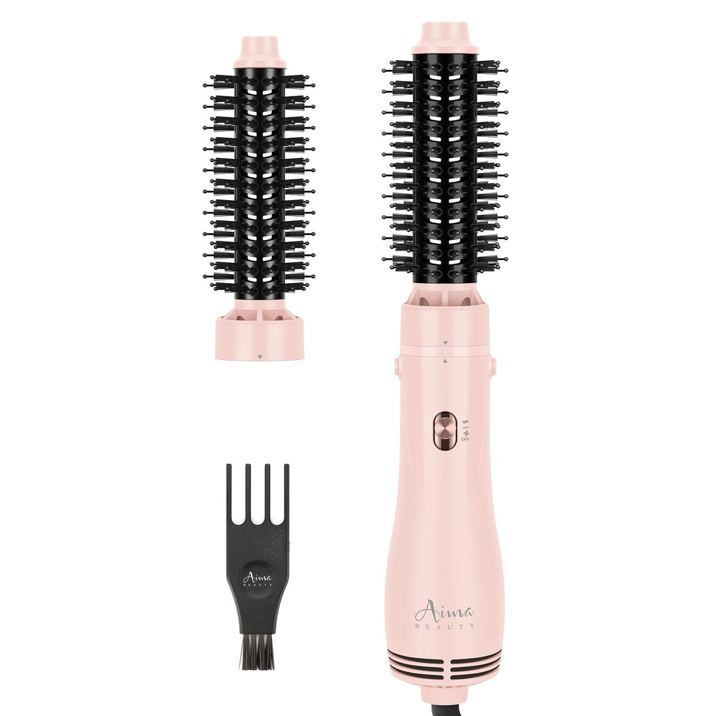 Pink 2-in-1 Blow Dryer Brush Set for Hair Styling and Volumizing