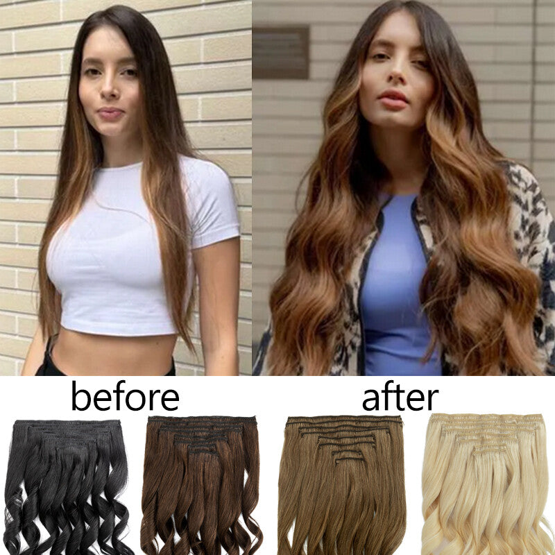 Double Weft Clip-In Hair Extensions - Remy Human Hair Ombre Full Head Set