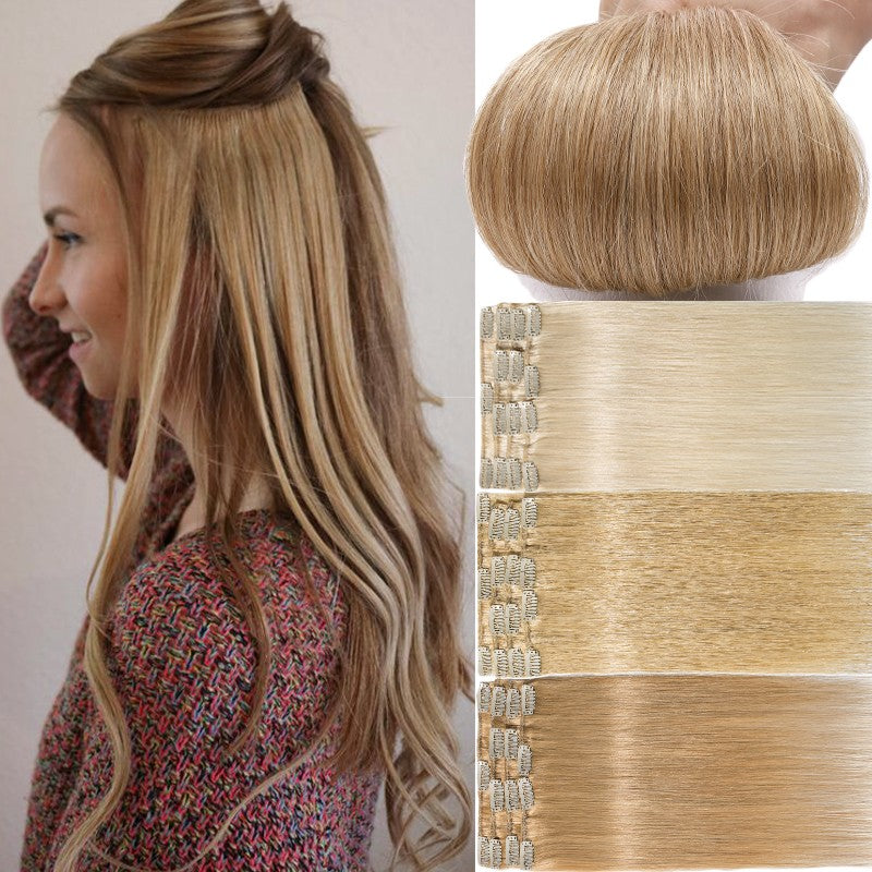 Clip-In Hair Extensions Full Head Set - Remy Human Hair Balayage 8 Pieces