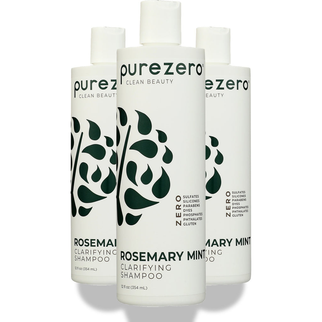 Purezero Rosemary Mint Clarifying Shampoo 12 Oz - 3 Pack
