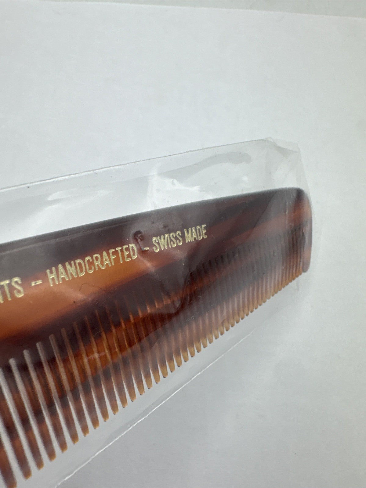 Large Tortoise Shell Grooming Comb - Swiss Made 7.75 Inch Hair Care Tool