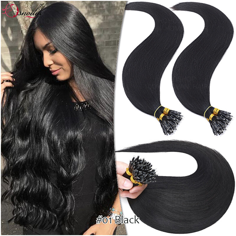 Thick Nano Ring Hair Extensions - 100% Human Hair, Microlink, Ombre