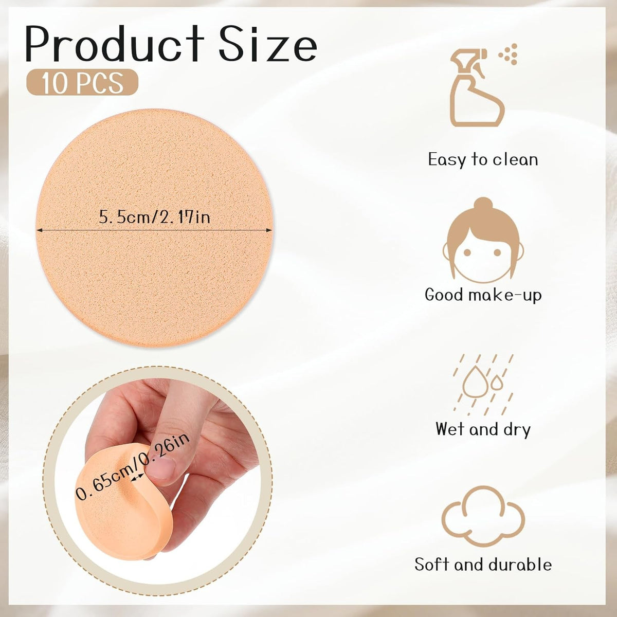 10 Pack Makeup Sponges for Foundation Concealer & Powder - Reusable & Soft