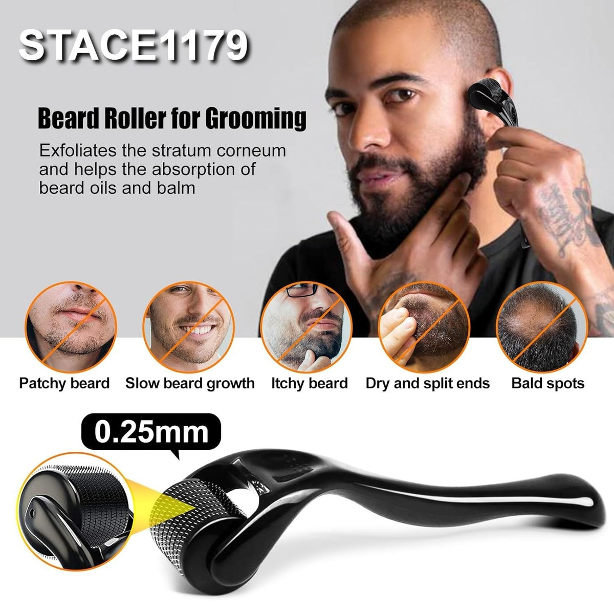 Premium Beard Growth Kit with Biotin Oil and Professional Massager