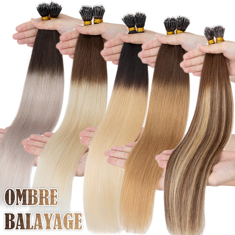 Full Head Nano Ring Hair Extensions 100% Remy Human Hair Thick 200G