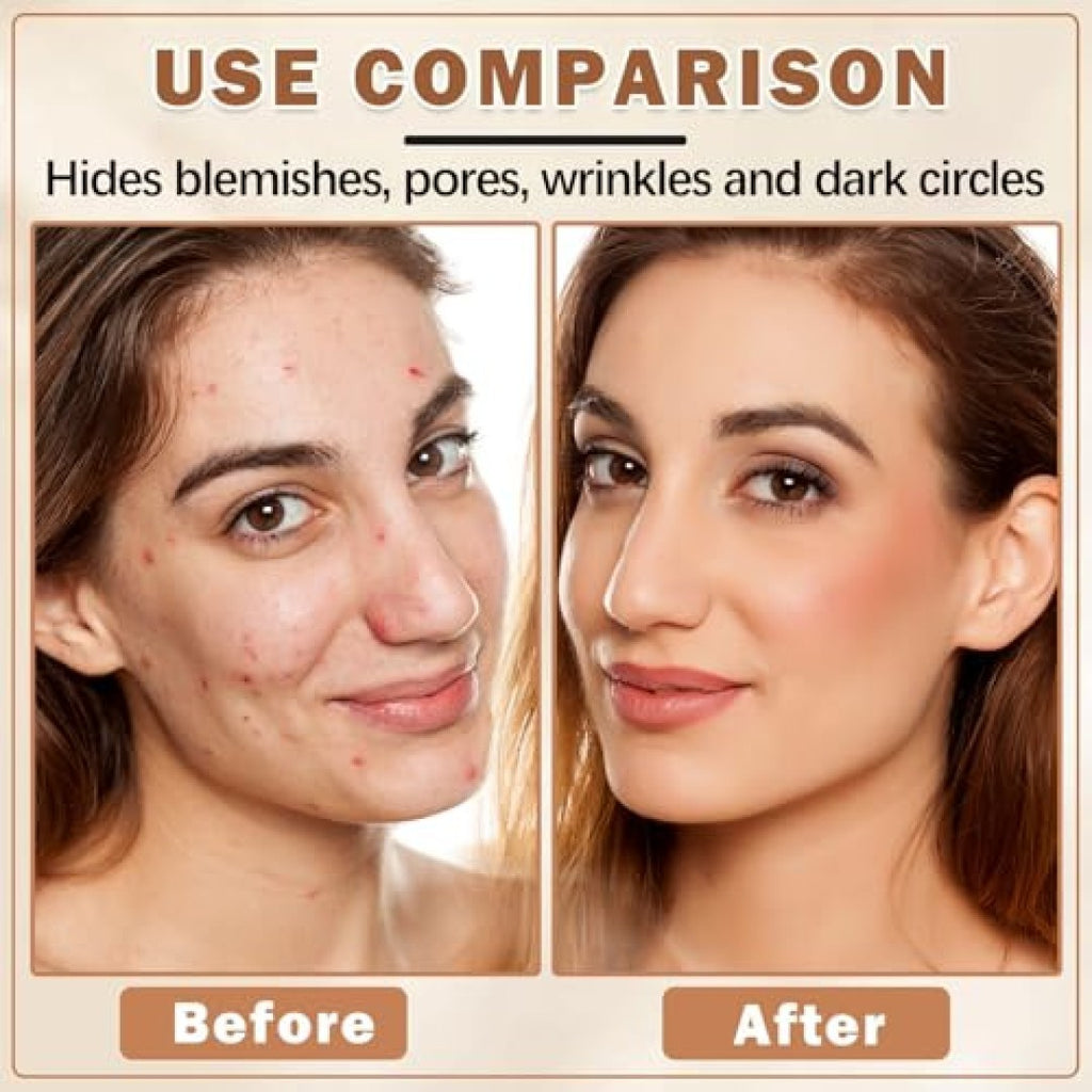 Full Coverage Airbrush Foundation Spray with Brush - Matte Finish, All Skin Tones