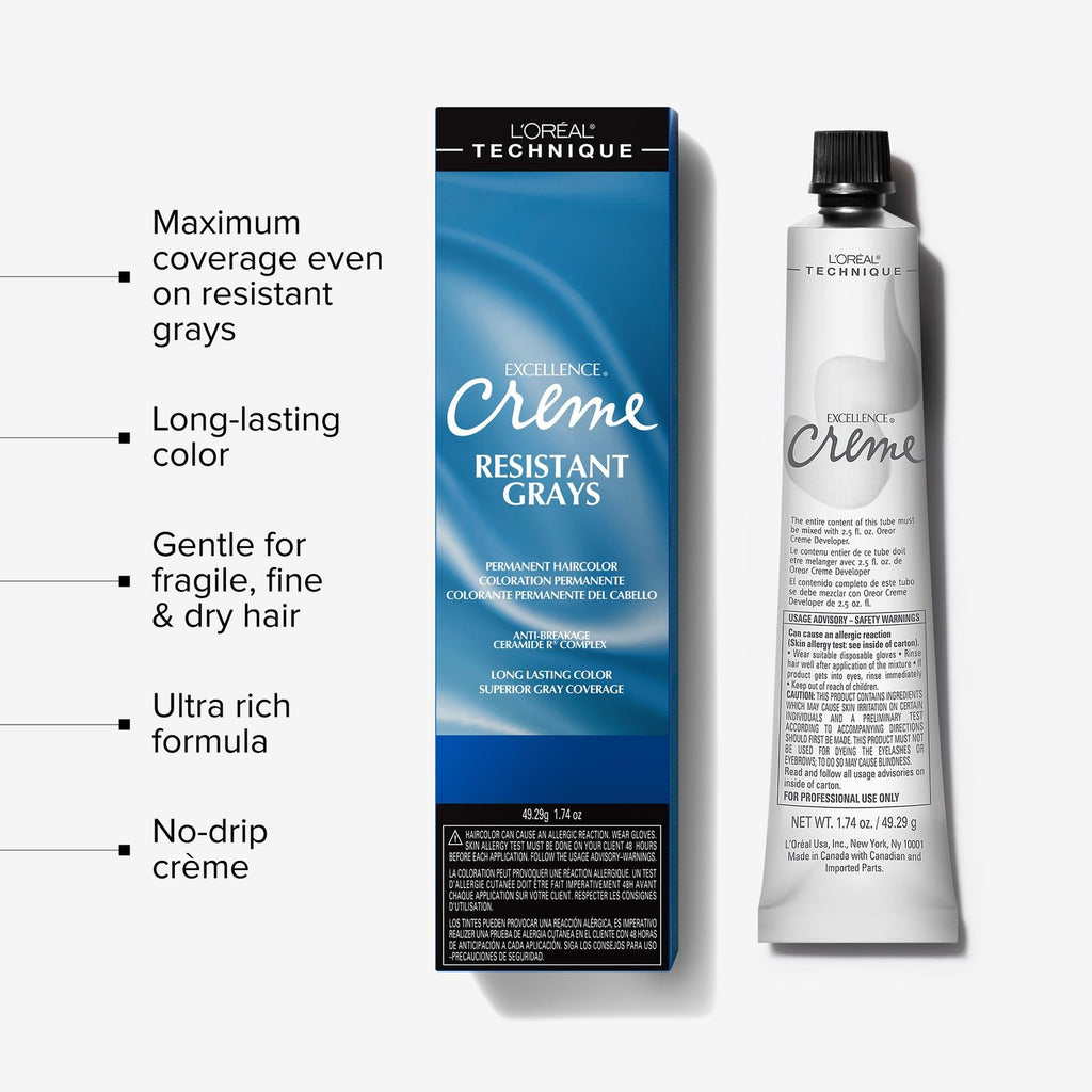 Dark Brown Hair Color Cream for Gray Coverage - Resists Resistance