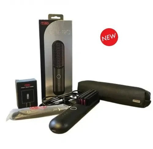 Wireless Hair Straightening Brush - Portable Heated Styling Tool for Hair - Black