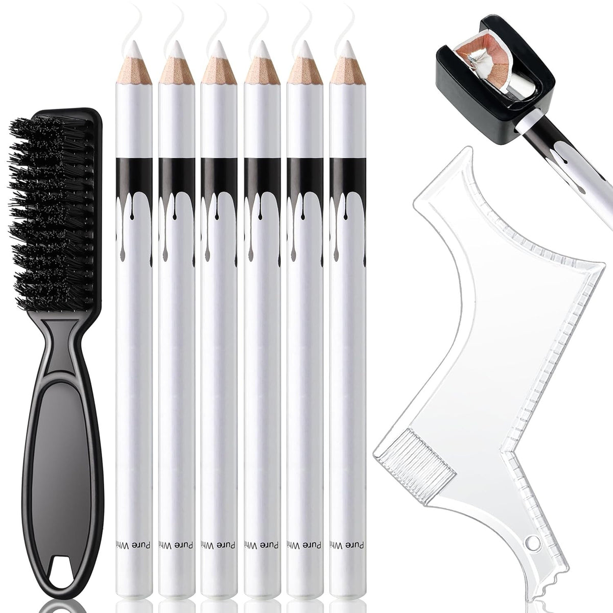 White Barber Pencil for Hairline & Beard Shaping - Precise Lineup Tool
