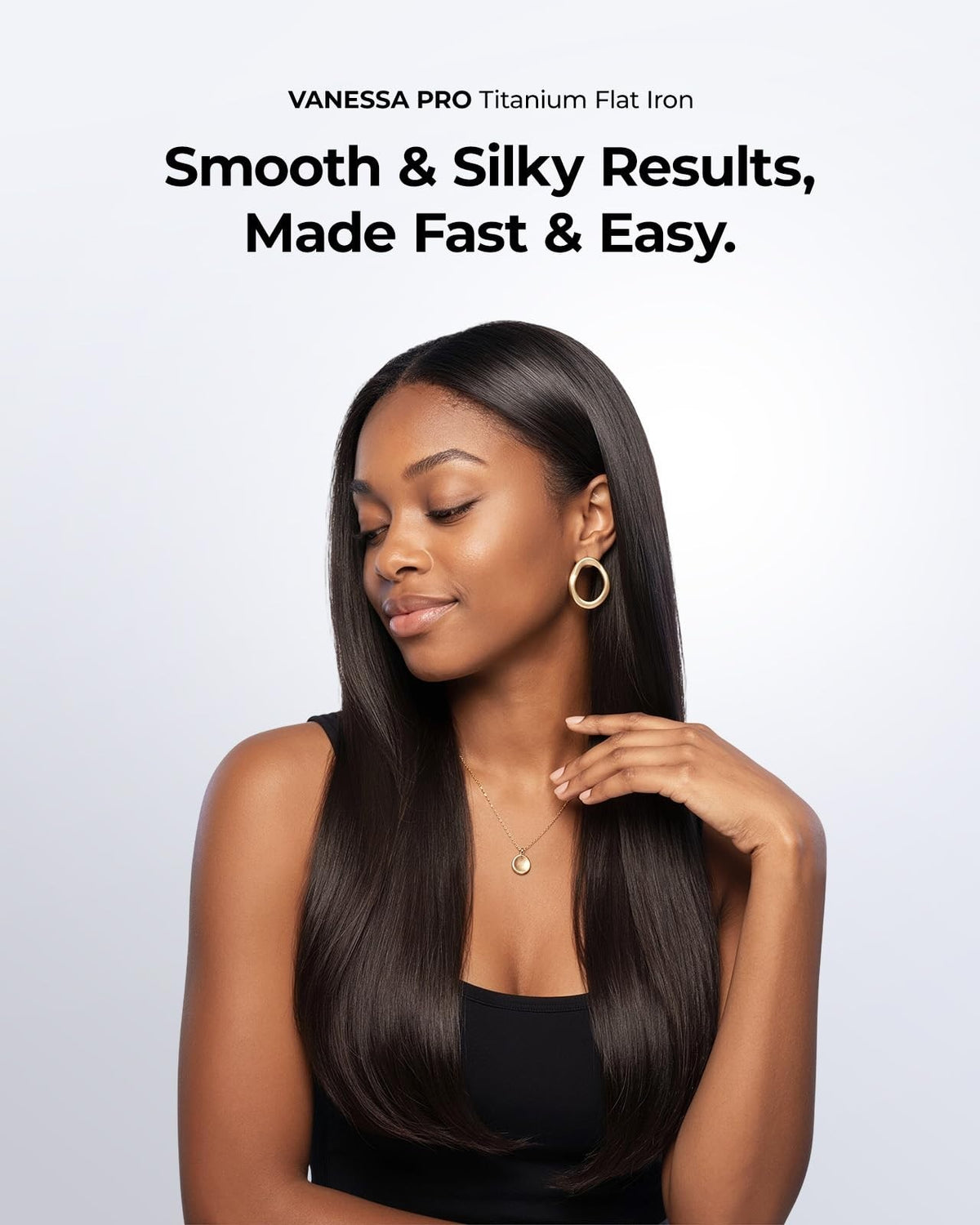 1 Inch Titanium Flat Iron Hair Straightener - Fast Heat & Dual Styling