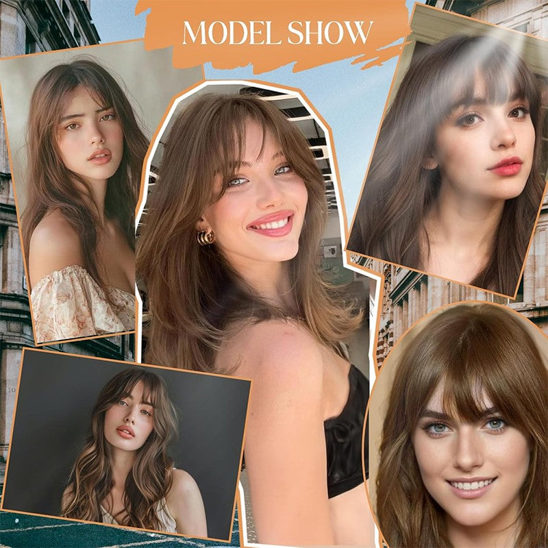 Clip-In Bangs Hair Topper for Women - Human Hair, 360° Clip-In Style