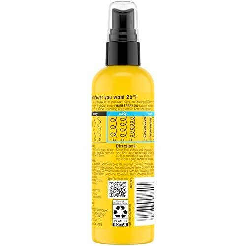 Curly Hair Spray Oil for Frizz Control & Nourishing Scalp, 4oz - Pack of 6