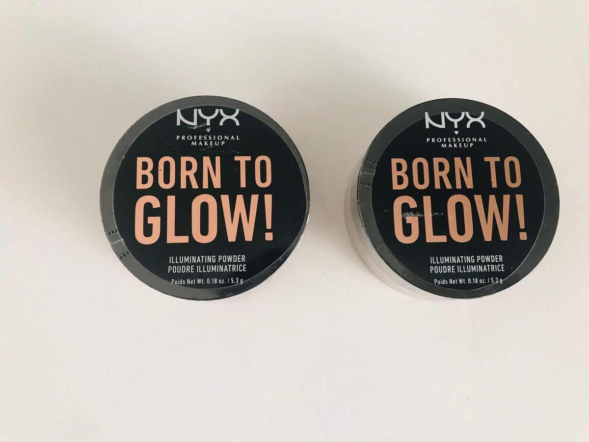 NYX Born to Glow Illuminating Powder - Warm Strobe Highlighter 0.18 oz