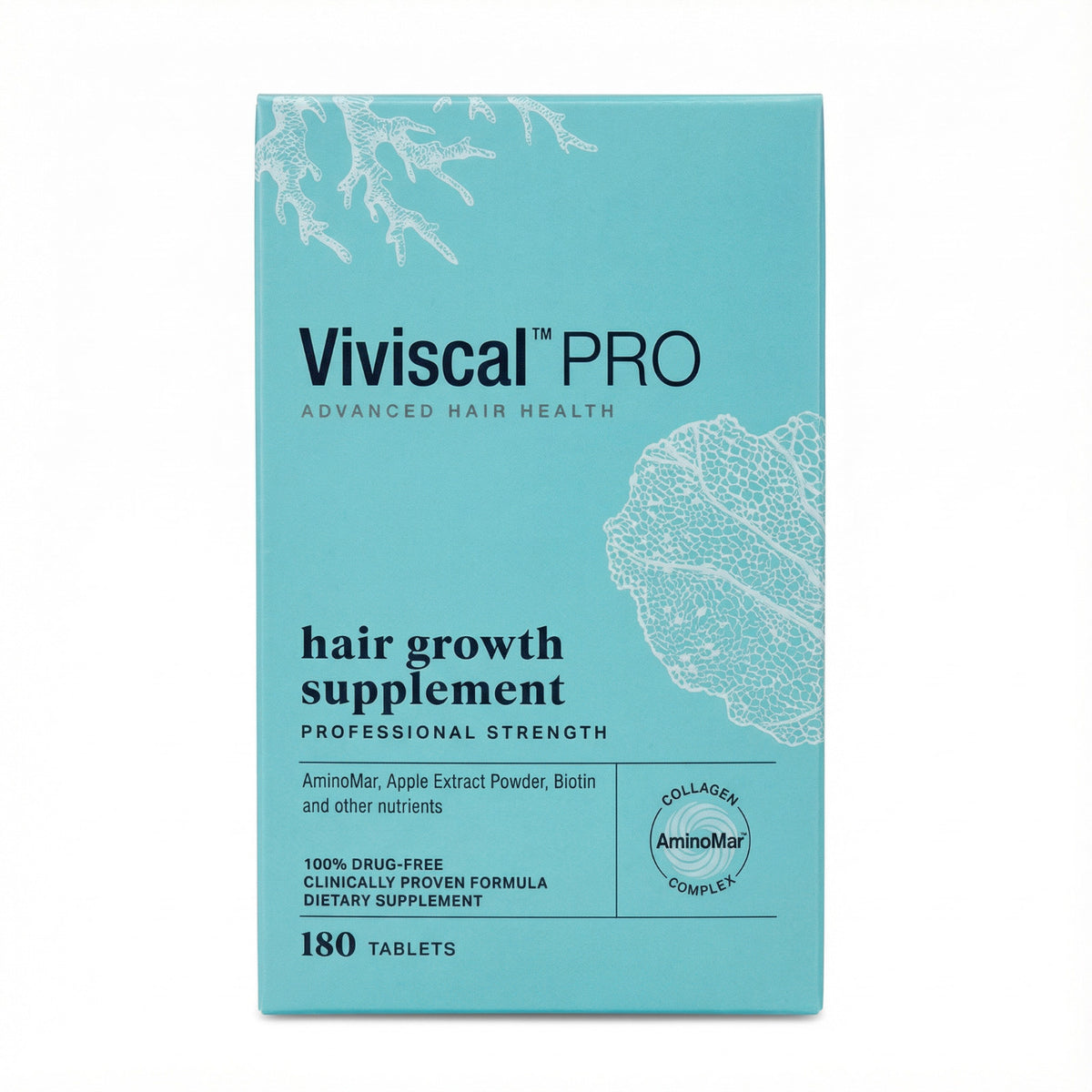 Hair Growth Supplements with Marine Complex & Biotin - 180 Tablets, 90-Day Supply