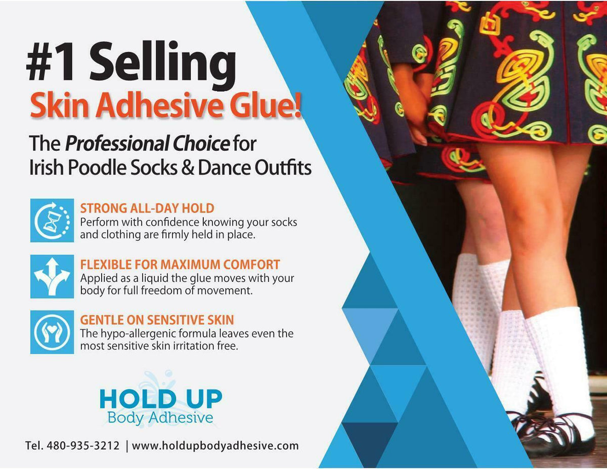 Body Adhesive for Socks & Garments, Roll-On, 3 Pack - Skin-Friendly & Long-Lasting