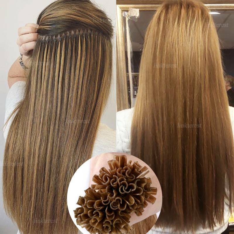 Human Hair Extensions Flat Nail U Tip Keratin Bonding Virgin Remy Hair