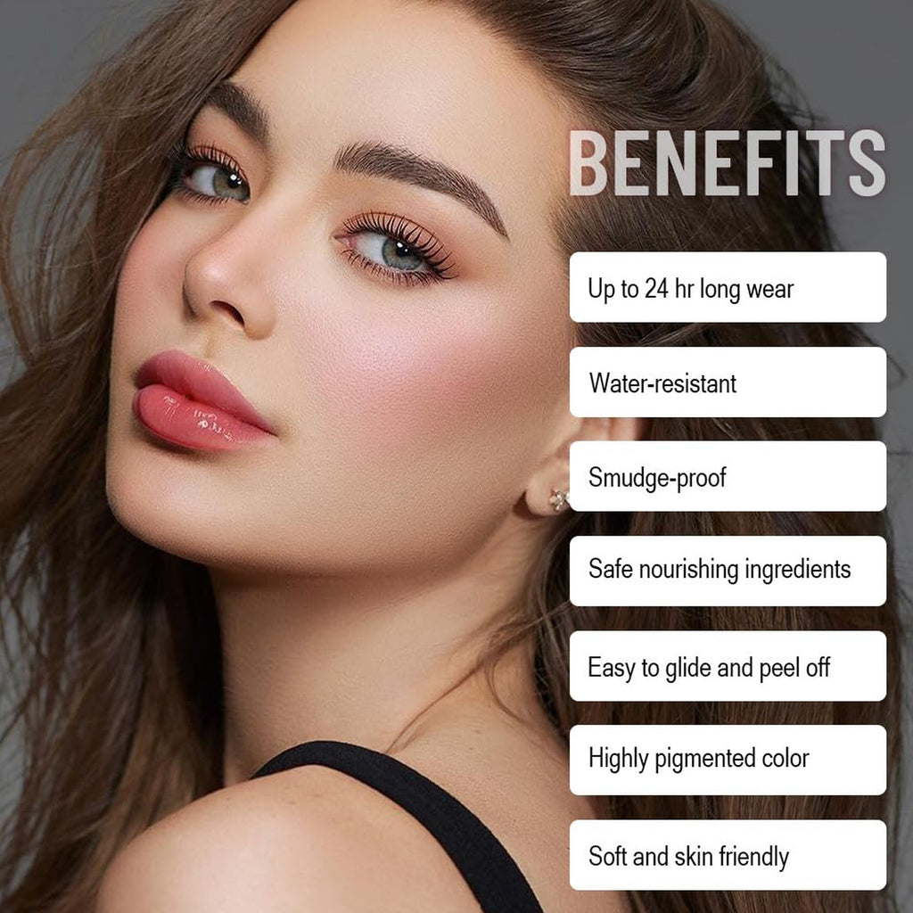 Hydrating Peach Pink Lip Stain & Plumping Lip Oil - Long-Lasting Gloss