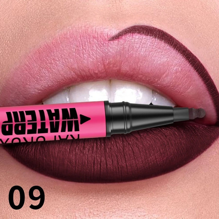 12 Color Liquid Matte Lip Liner Pencil Waterproof & Plumping Lip Makeup