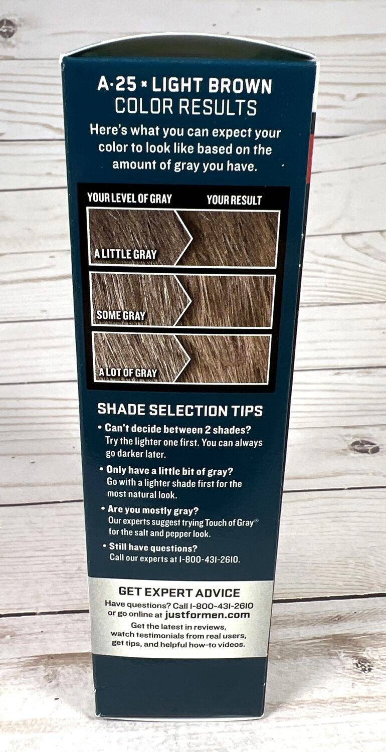 Just For Men Light Brown Hair Color Kit 3-Pack No-Mix AutoStop Easy Application