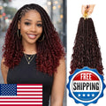 Boho Box Braids Crochet Hair 14 Inch Curly Ends Synthetic for Black Women
