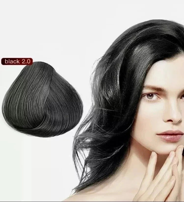 Black Hair Dye Shampoo 3-in-1 Instant Gray Coverage 500mL - Natural Herbal Formula