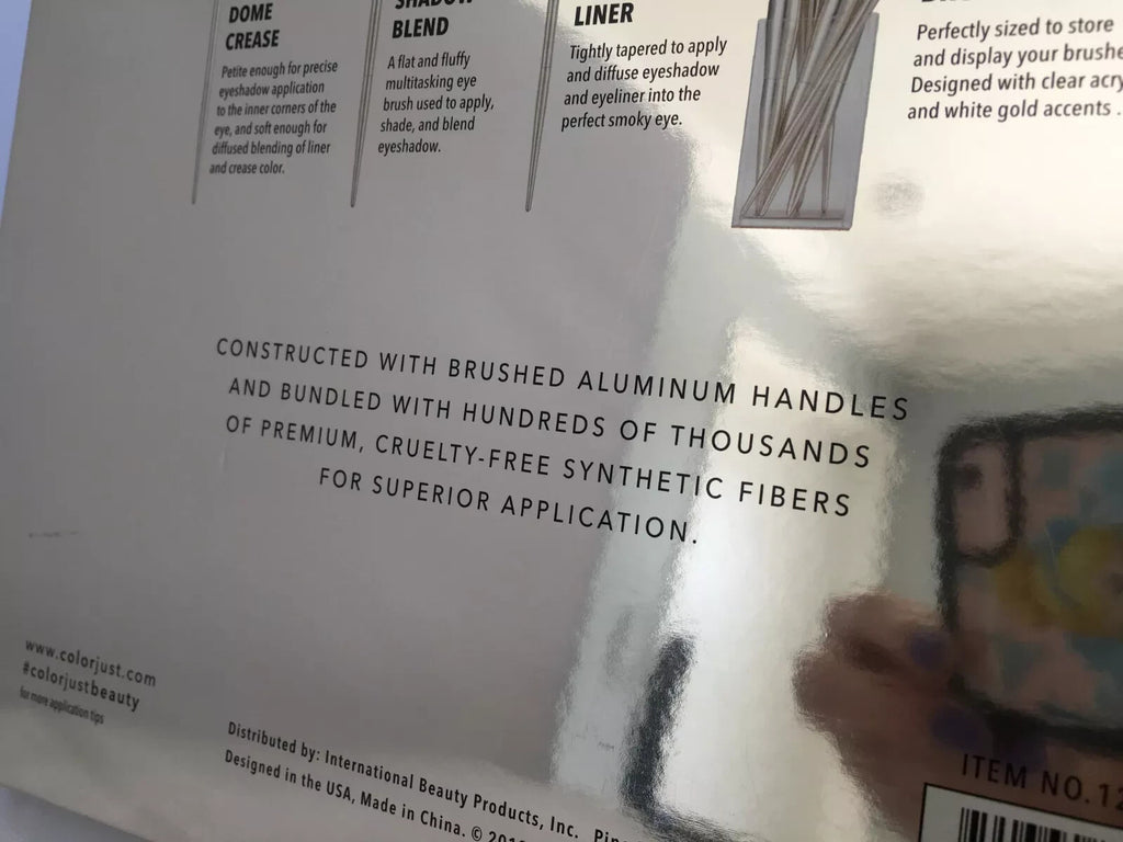Colorjust Limited Edition Makeup Brush Set with Clear Acrylic Holder