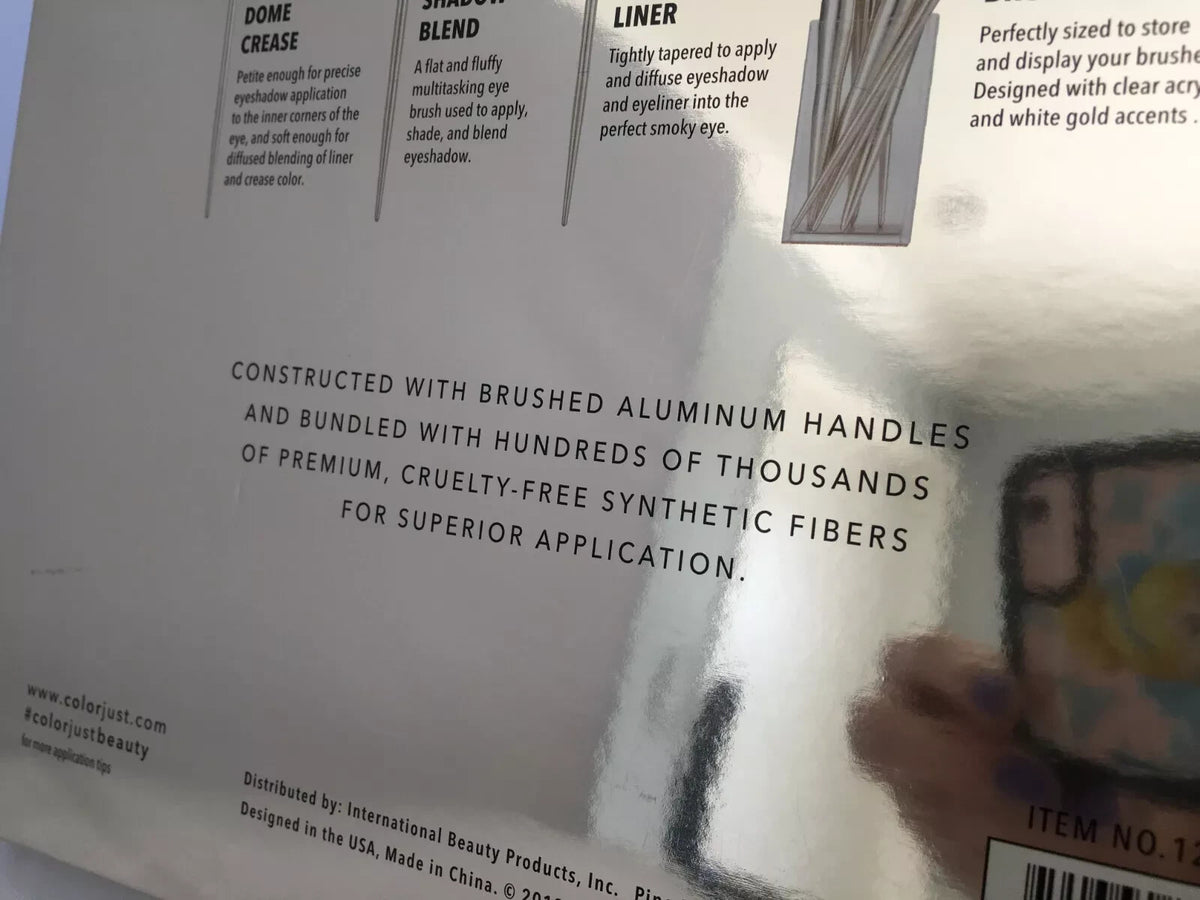 Colorjust Limited Edition Makeup Brush Set with Clear Acrylic Holder