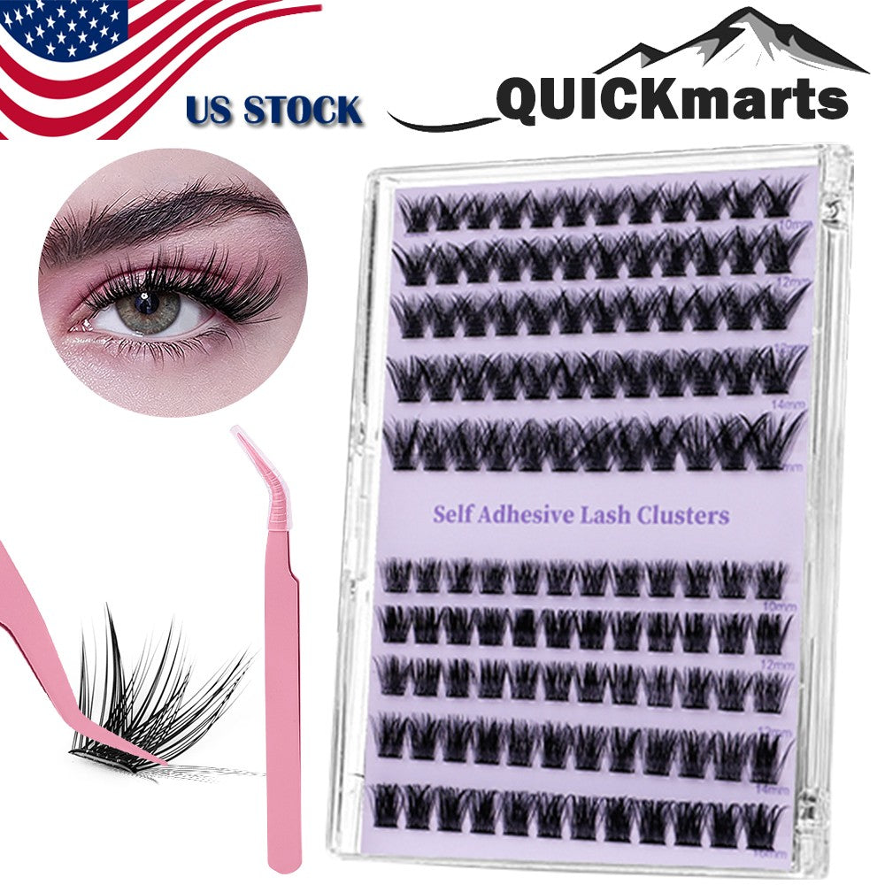 120 Pairs Self-Adhesive Wispy Lash Clusters with Tweezers - Natural Volume Eyelashes