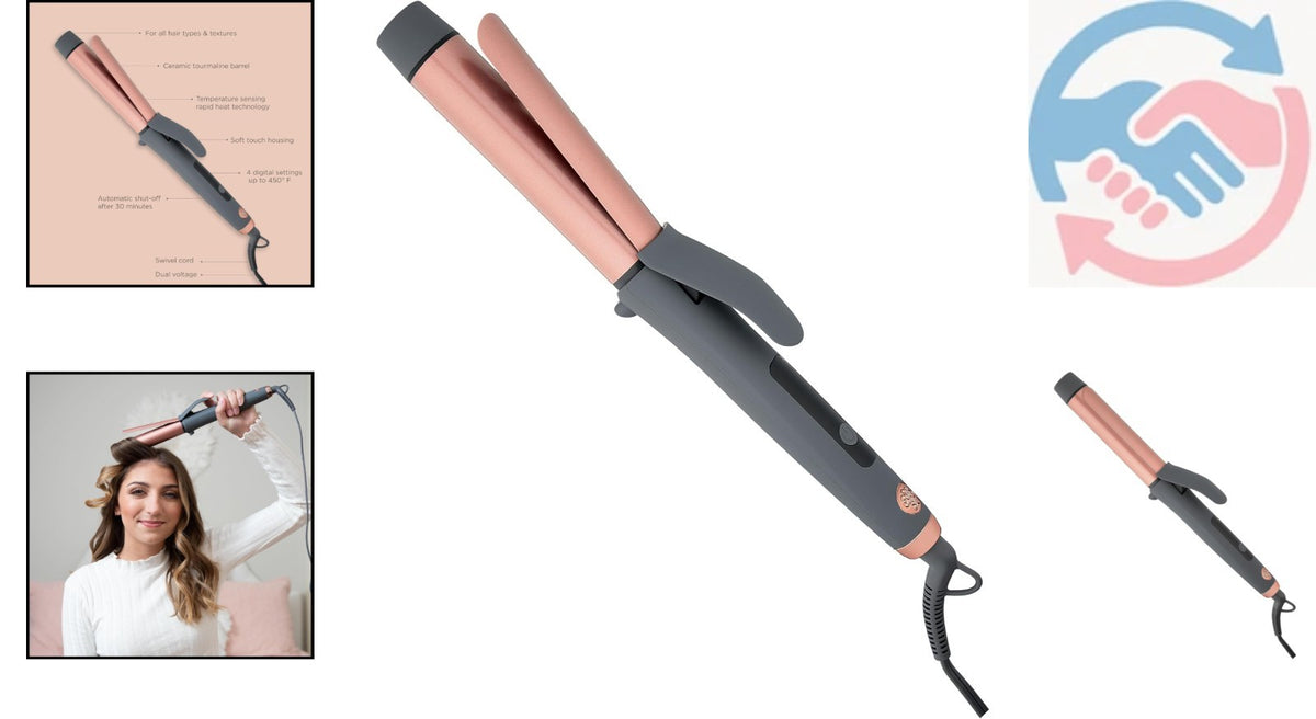 1.25 Inch Ceramic Tourmaline Curling Iron for Silk Smooth Curls