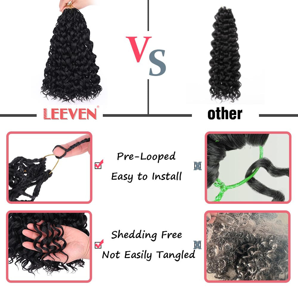 Pre Loop Crochet Hair 10 Inch - Easy Install Bouncy Synthetic Hair Pack